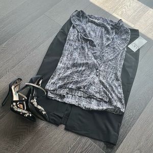 Black and white blouse